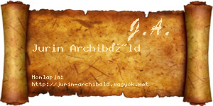 Jurin Archibáld névjegykártya